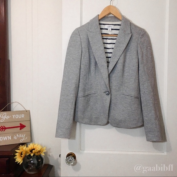 LOFT Jackets & Blazers - Ann Taylor LOFT Jersey Knot Gray Blazer